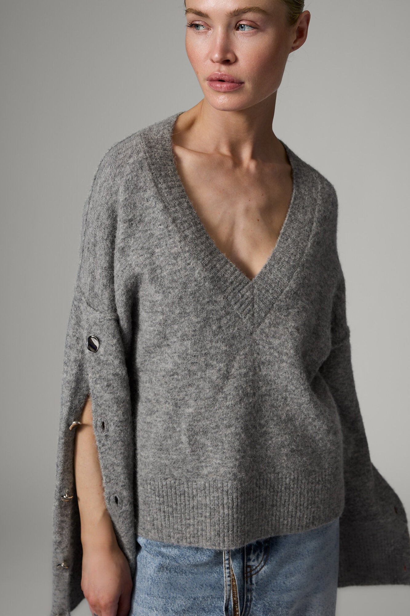 Solange Cozy striktrøje - grå